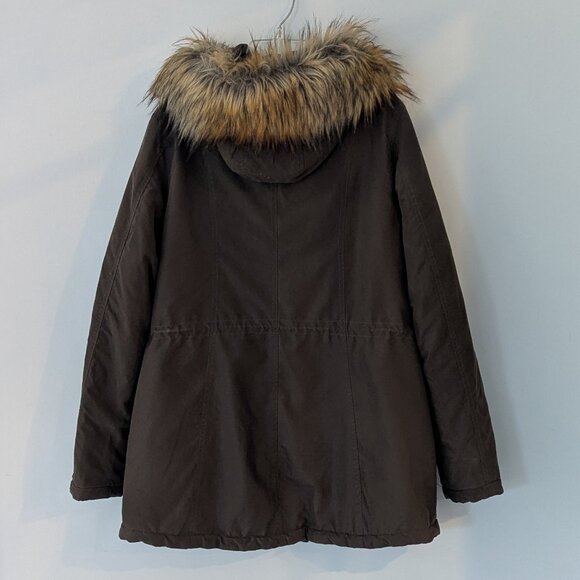DKNY Anorak Coat Faux Fur Hooded Coat - Picture 2 of 3